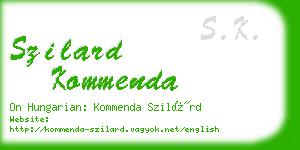 szilard kommenda business card